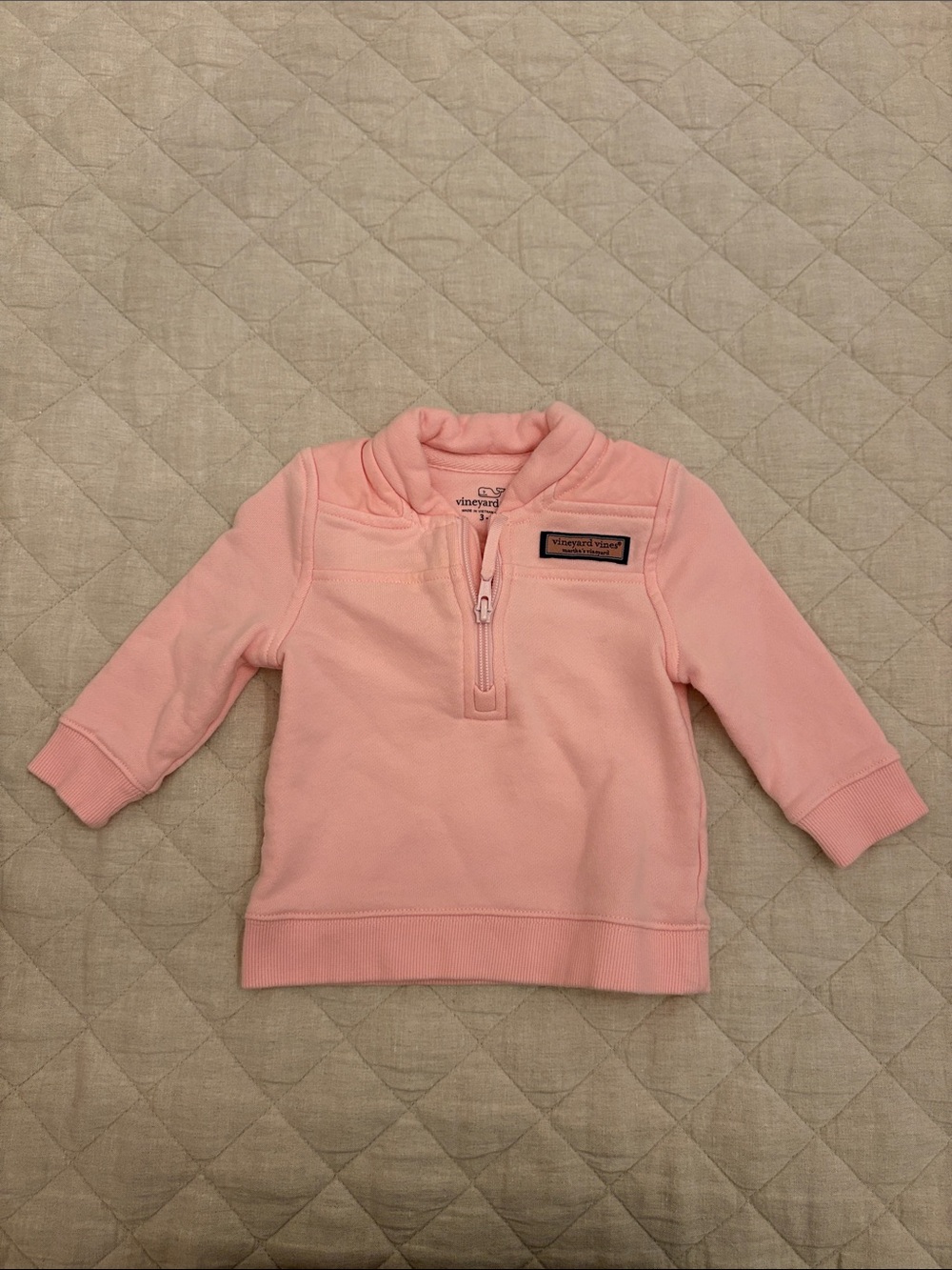 Vineyard Vines Toddler Coral Pink Quarter-Zip Sweatshirt